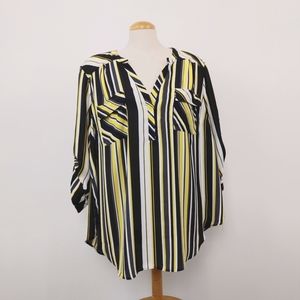 TORRID | Striped Mid Sleeve Blouse Size 3